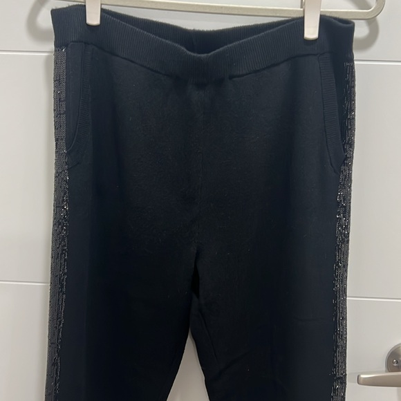 Chico’s Zenergy Cotton Cashmere Party Sequin Black Pants Sz 1 8/10 NWT - Picture 5 of 9